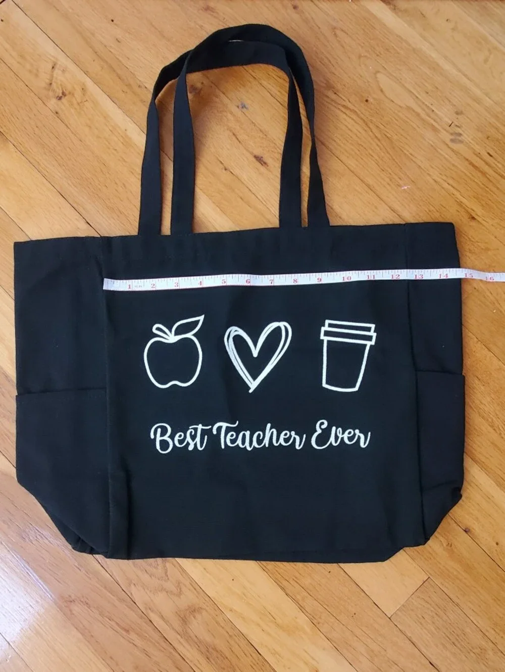 Best Teacher Ever Black Tote Bag - Teacher Gift
